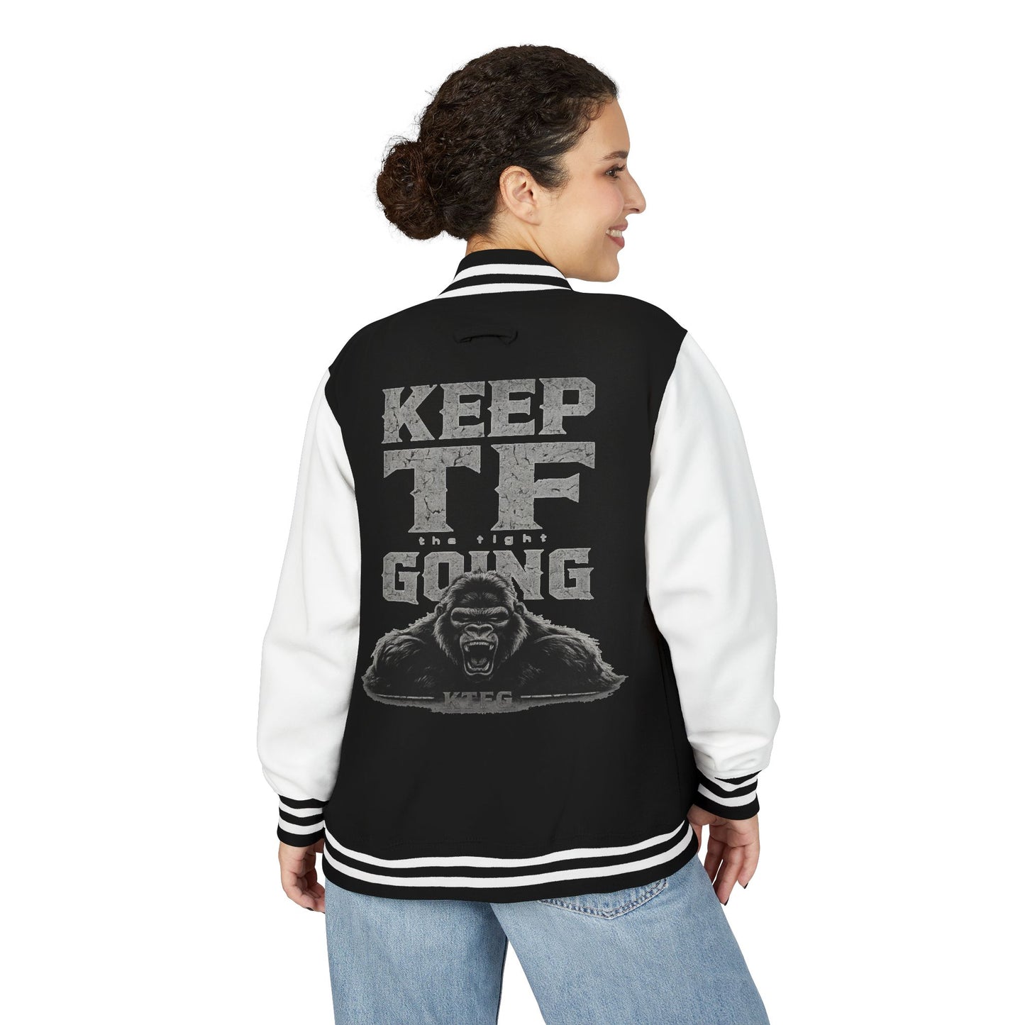 Letterman Jacket — “Keep TF Going” Gorilla Varsity Jacket